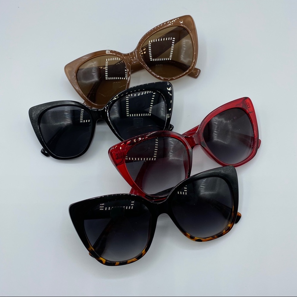 Luxe Black Cat Eye Sunglasses - Picture 7 of 7